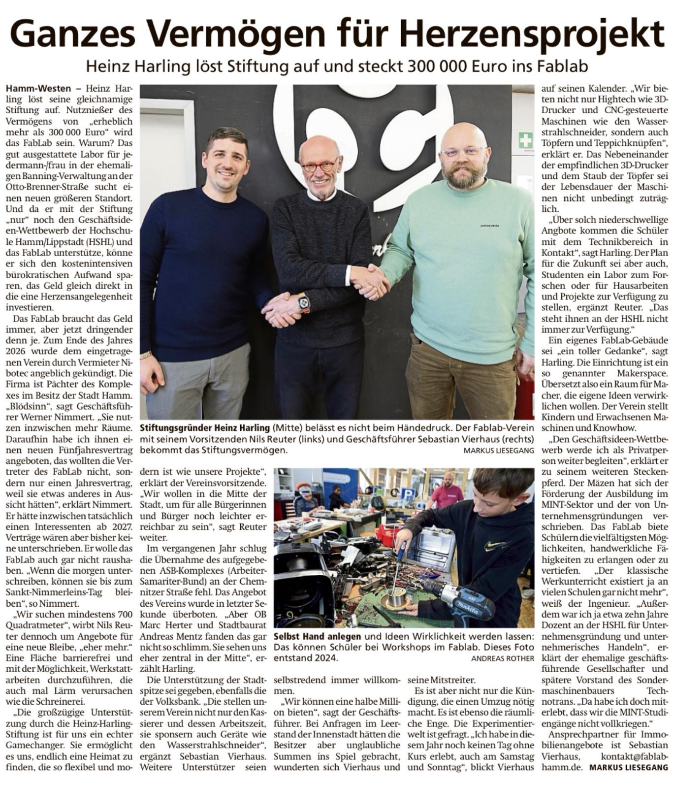 Scan des Zeitungsartikels - © Markus Liesegang